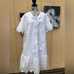 Emery Rose White Eyelet Dress